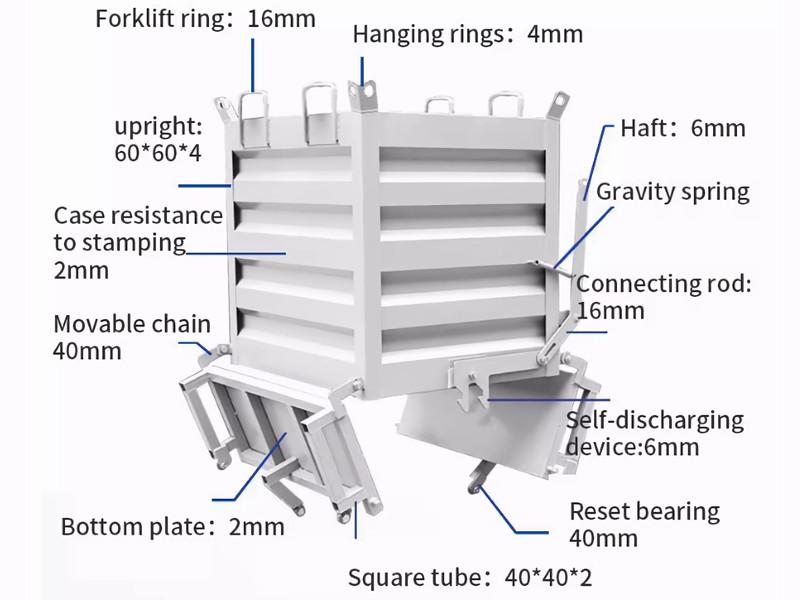 Self-Dumping Iron Workshop Forklift Waste Bin